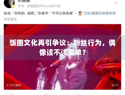 饭圈文化再引争议：粉丝行为，偶像该不该买单？